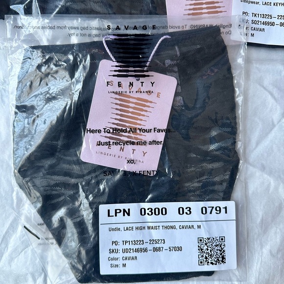 Savage X Fenty Black Caviar All Over Me Lace Cami &
Lace High-Waist Thong Set - Picture 12 of 14